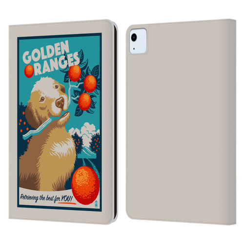Lantern Press Dog Collection Golden Oranges Leather Book Wallet Case Cover For Apple iPad Air 2020 / 2022