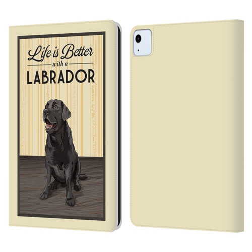 Lantern Press Dog Collection Labrador Leather Book Wallet Case Cover For Apple iPad Air 11 2020/2022/2024