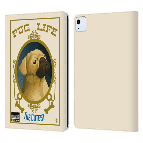 Lantern Press Dog Collection Pug Life Leather Book Wallet Case Cover For Apple iPad Air 2020 / 2022