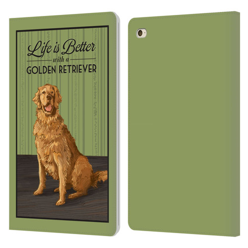 Lantern Press Dog Collection Life Is Better With A Golden Retriever Leather Book Wallet Case Cover For Apple iPad mini 4