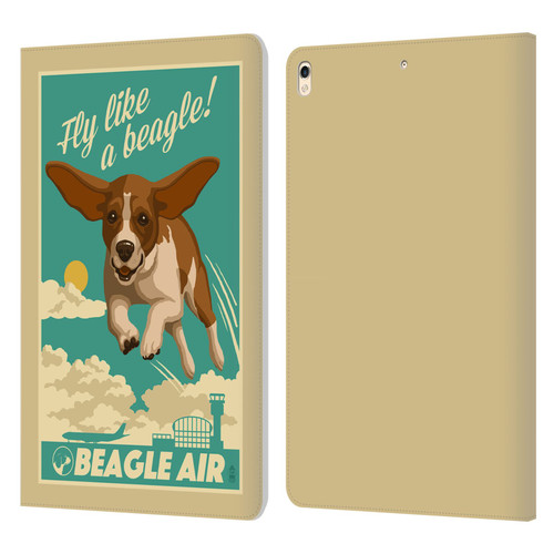 Lantern Press Dog Collection Fly Like A Beagle Leather Book Wallet Case Cover For Apple iPad Pro 10.5 (2017)