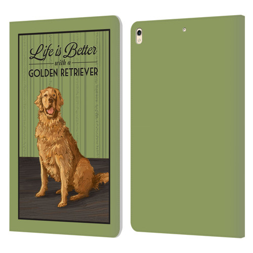 Lantern Press Dog Collection Life Is Better With A Golden Retriever Leather Book Wallet Case Cover For Apple iPad Pro 10.5 (2017)