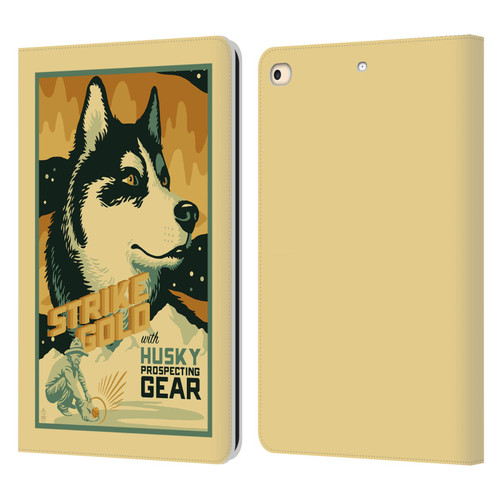 Lantern Press Dog Collection Husky Leather Book Wallet Case Cover For Apple iPad 9.7 2017 / iPad 9.7 2018