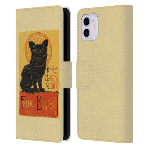 Lantern Press Dog Collection French Bulldog Leather Book Wallet Case Cover For Apple iPhone 11