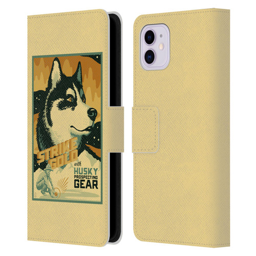 Lantern Press Dog Collection Husky Leather Book Wallet Case Cover For Apple iPhone 11