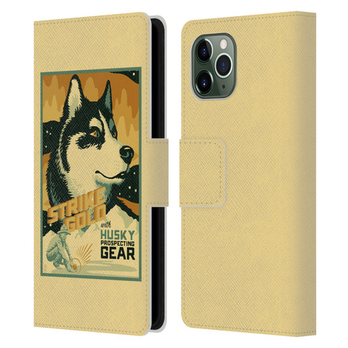 Lantern Press Dog Collection Husky Leather Book Wallet Case Cover For Apple iPhone 11 Pro