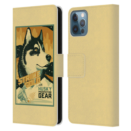 Lantern Press Dog Collection Husky Leather Book Wallet Case Cover For Apple iPhone 12 / iPhone 12 Pro