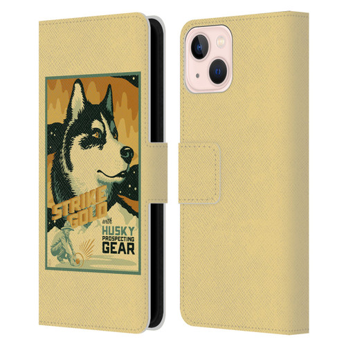Lantern Press Dog Collection Husky Leather Book Wallet Case Cover For Apple iPhone 13