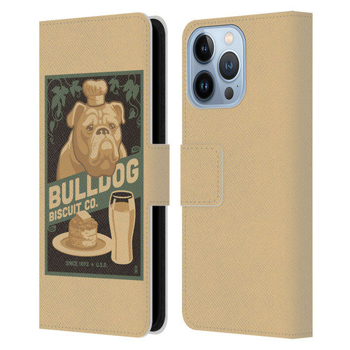Lantern Press Dog Collection Bulldog Leather Book Wallet Case Cover For Apple iPhone 13 Pro