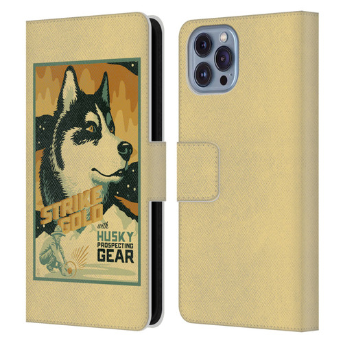 Lantern Press Dog Collection Husky Leather Book Wallet Case Cover For Apple iPhone 14