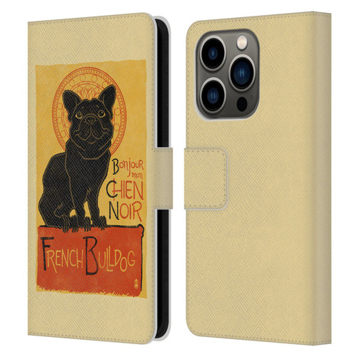 Lantern Press Dog Collection French Bulldog Leather Book Wallet Case Cover For Apple iPhone 14 Pro