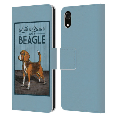 Lantern Press Dog Collection Beagle Leather Book Wallet Case Cover For Apple iPhone XR