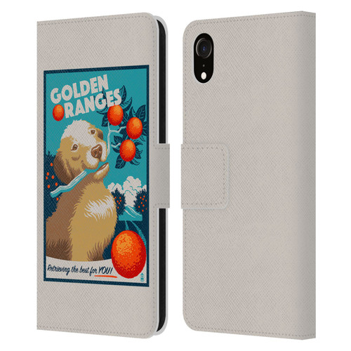 Lantern Press Dog Collection Golden Oranges Leather Book Wallet Case Cover For Apple iPhone XR