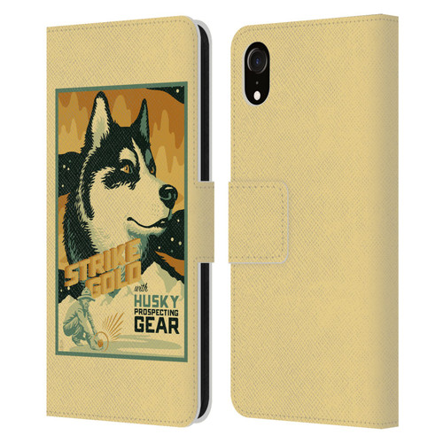 Lantern Press Dog Collection Husky Leather Book Wallet Case Cover For Apple iPhone XR