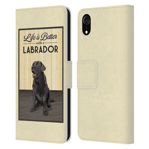 Lantern Press Dog Collection Labrador Leather Book Wallet Case Cover For Apple iPhone XR