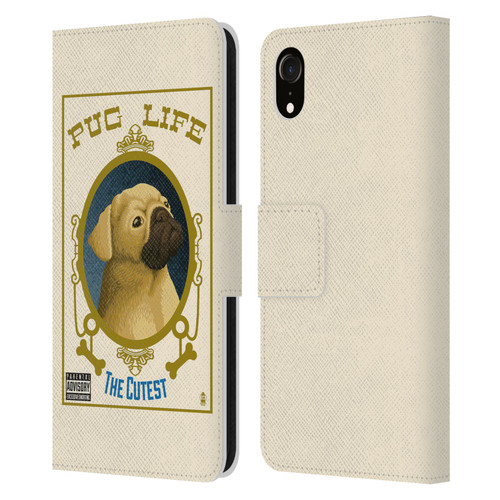 Lantern Press Dog Collection Pug Life Leather Book Wallet Case Cover For Apple iPhone XR