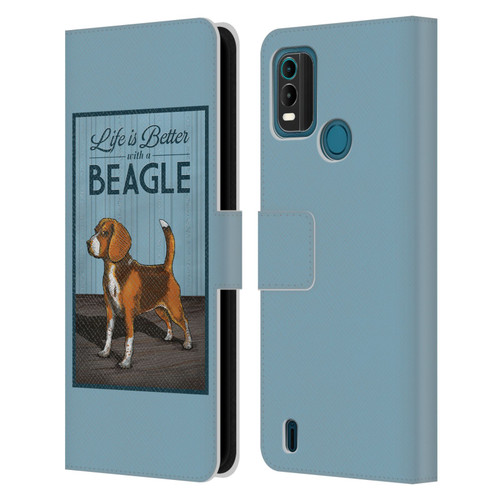 Lantern Press Dog Collection Beagle Leather Book Wallet Case Cover For Nokia G11 Plus