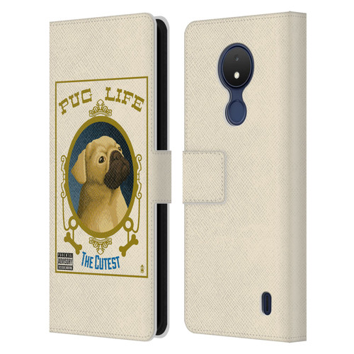 Lantern Press Dog Collection Pug Life Leather Book Wallet Case Cover For Nokia C21