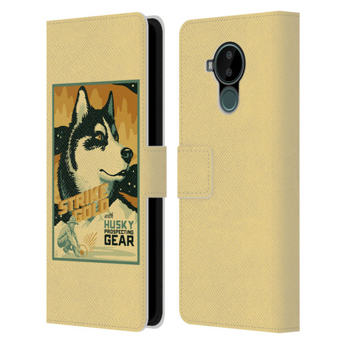 Lantern Press Dog Collection Husky Leather Book Wallet Case Cover For Nokia C30