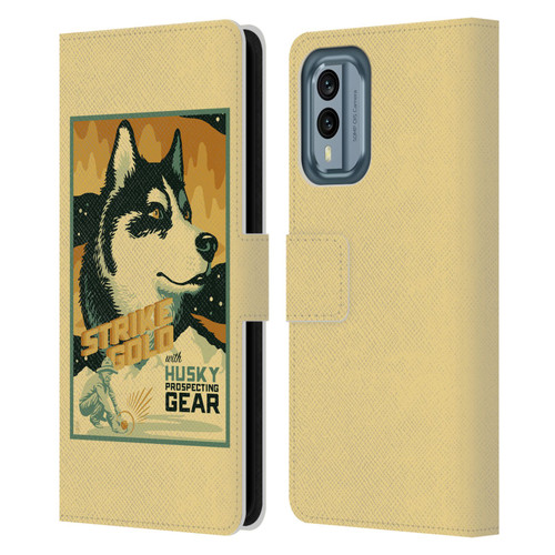 Lantern Press Dog Collection Husky Leather Book Wallet Case Cover For Nokia X30