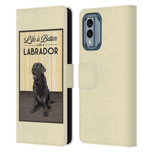 Lantern Press Dog Collection Labrador Leather Book Wallet Case Cover For Nokia X30