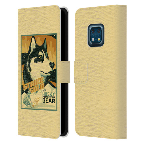 Lantern Press Dog Collection Husky Leather Book Wallet Case Cover For Nokia XR20