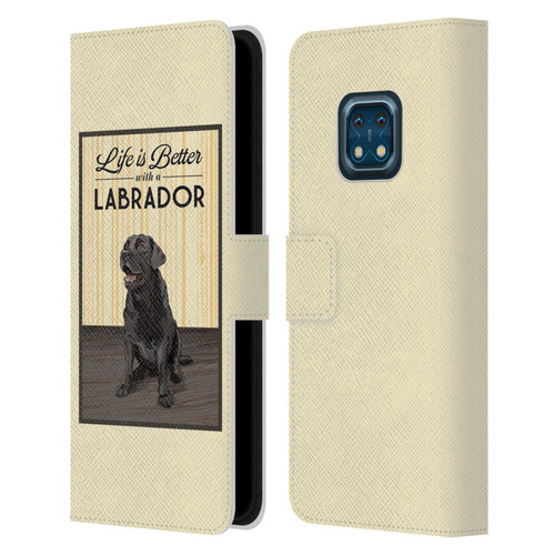 Lantern Press Dog Collection Labrador Leather Book Wallet Case Cover For Nokia XR20