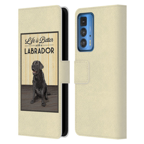 Lantern Press Dog Collection Labrador Leather Book Wallet Case Cover For Motorola Edge 20 Pro