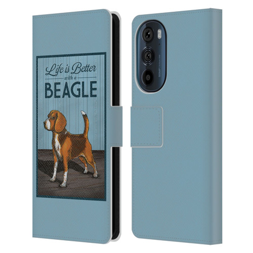 Lantern Press Dog Collection Beagle Leather Book Wallet Case Cover For Motorola Edge 30