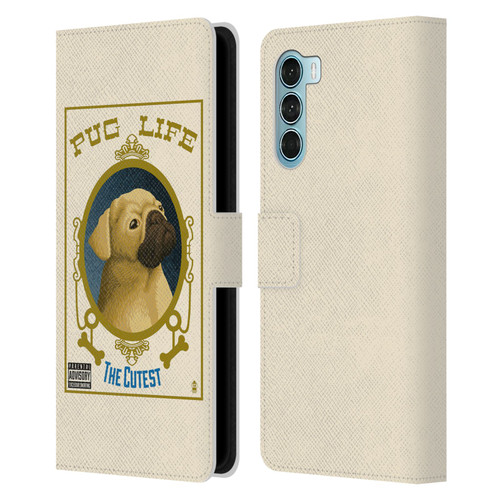 Lantern Press Dog Collection Pug Life Leather Book Wallet Case Cover For Motorola Edge S30 / Moto G200 5G