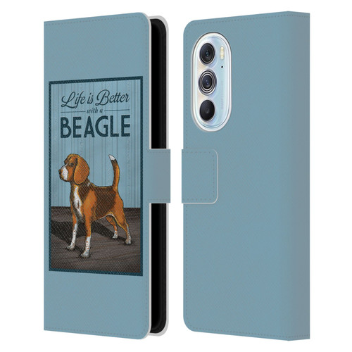 Lantern Press Dog Collection Beagle Leather Book Wallet Case Cover For Motorola Edge X30