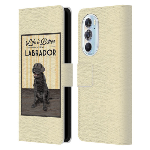 Lantern Press Dog Collection Labrador Leather Book Wallet Case Cover For Motorola Edge X30