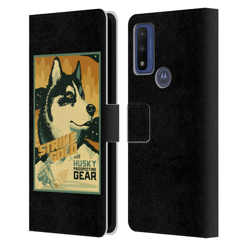 Lantern Press Dog Collection Husky Leather Book Wallet Case Cover For Motorola G Pure
