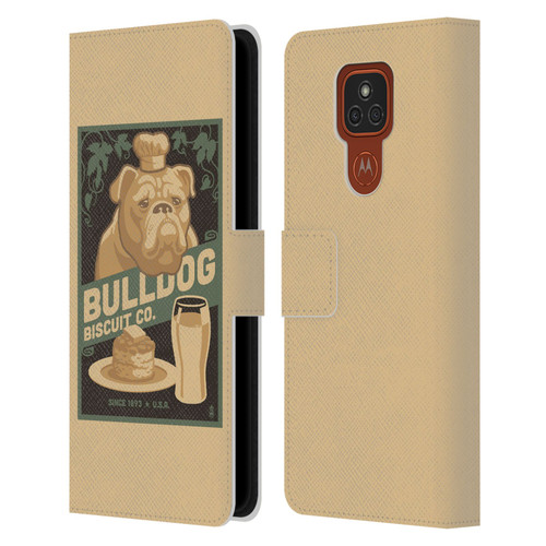 Lantern Press Dog Collection Bulldog Leather Book Wallet Case Cover For Motorola Moto E7 Plus