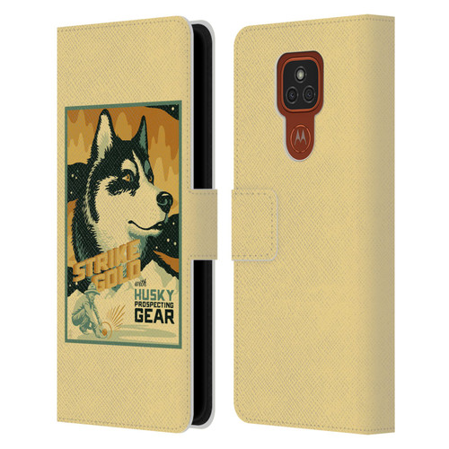 Lantern Press Dog Collection Husky Leather Book Wallet Case Cover For Motorola Moto E7 Plus