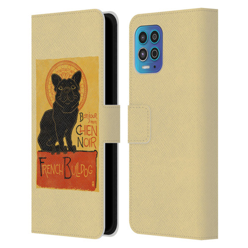 Lantern Press Dog Collection French Bulldog Leather Book Wallet Case Cover For Motorola Moto G100