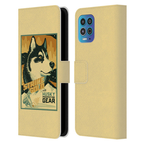 Lantern Press Dog Collection Husky Leather Book Wallet Case Cover For Motorola Moto G100