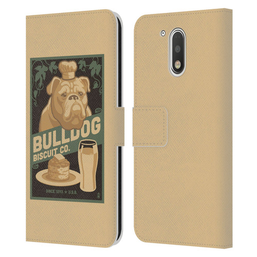 Lantern Press Dog Collection Bulldog Leather Book Wallet Case Cover For Motorola Moto G41