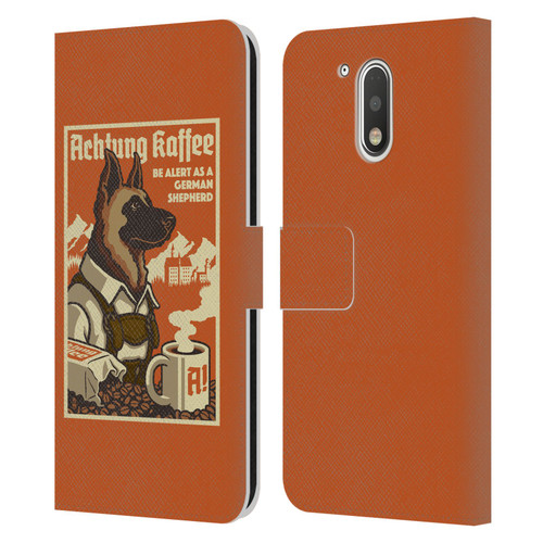 Lantern Press Dog Collection German Sheperd Leather Book Wallet Case Cover For Motorola Moto G41
