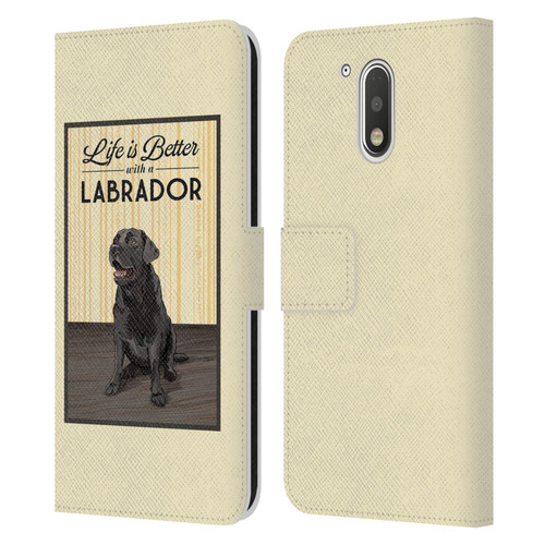 Lantern Press Dog Collection Labrador Leather Book Wallet Case Cover For Motorola Moto G41