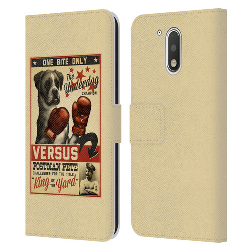 Lantern Press Dog Collection Versus Leather Book Wallet Case Cover For Motorola Moto G41