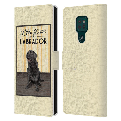 Lantern Press Dog Collection Labrador Leather Book Wallet Case Cover For Motorola Moto G9 Play