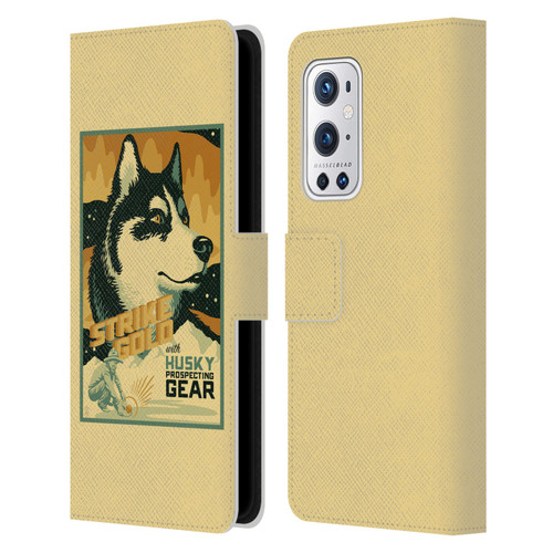 Lantern Press Dog Collection Husky Leather Book Wallet Case Cover For OnePlus 9 Pro