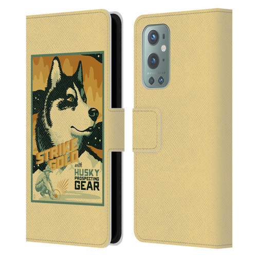 Lantern Press Dog Collection Husky Leather Book Wallet Case Cover For OnePlus 9