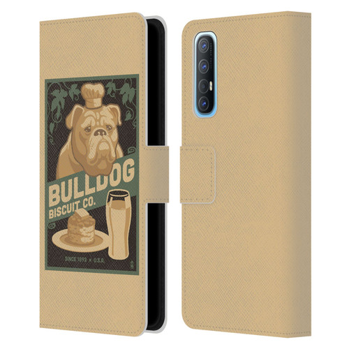 Lantern Press Dog Collection Bulldog Leather Book Wallet Case Cover For OPPO Find X2 Neo 5G