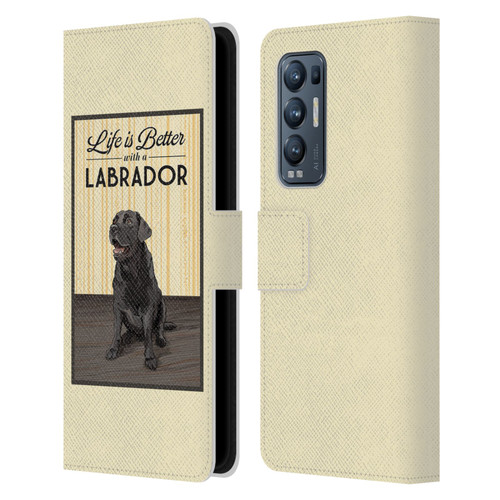Lantern Press Dog Collection Labrador Leather Book Wallet Case Cover For OPPO Find X3 Neo / Reno5 Pro+ 5G