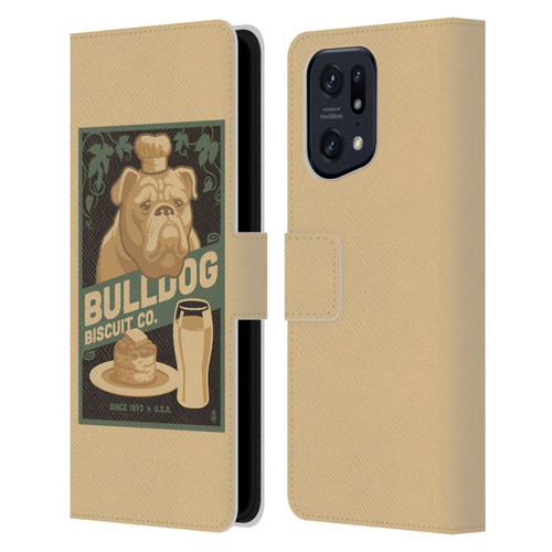 Lantern Press Dog Collection Bulldog Leather Book Wallet Case Cover For OPPO Find X5 Pro