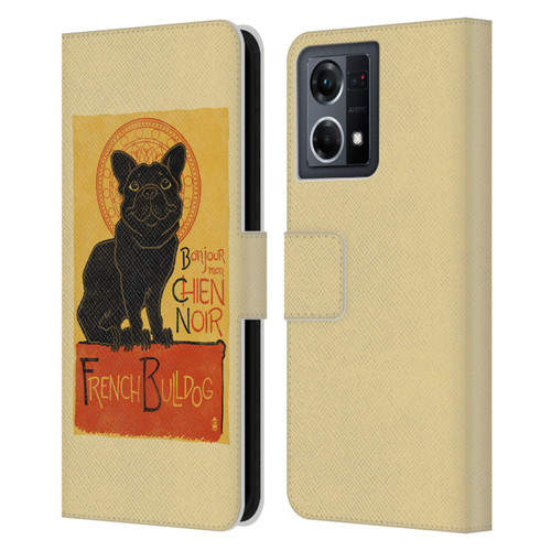 Lantern Press Dog Collection French Bulldog Leather Book Wallet Case Cover For OPPO Reno8 4G