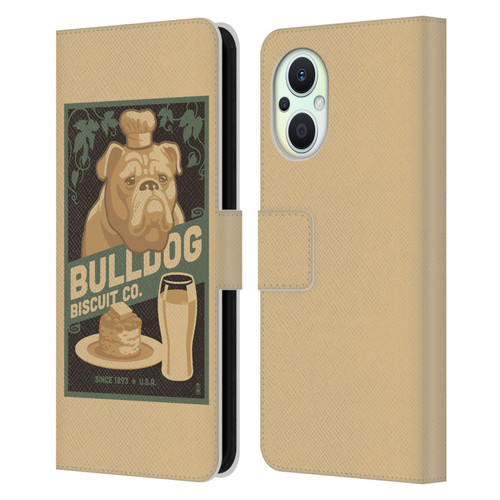 Lantern Press Dog Collection Bulldog Leather Book Wallet Case Cover For OPPO Reno8 Lite