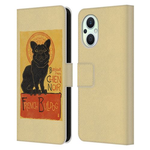 Lantern Press Dog Collection French Bulldog Leather Book Wallet Case Cover For OPPO Reno8 Lite